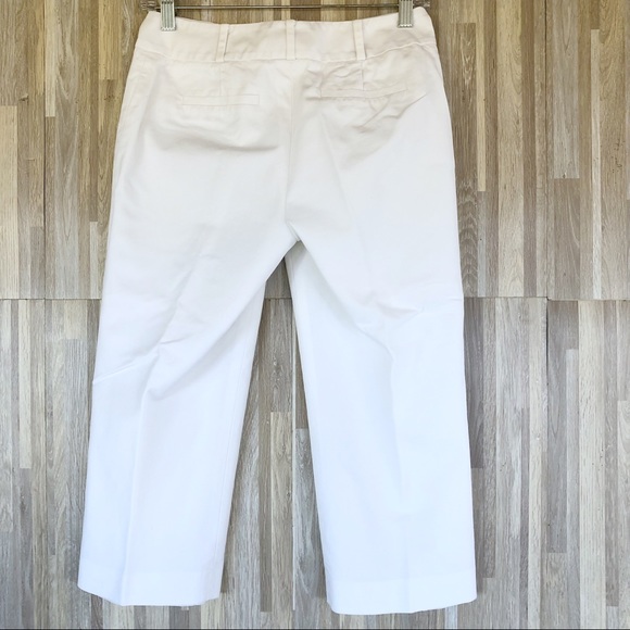 Halogen | White Petite Ankle Cropped Slacks 0 - Picture 2 of 8